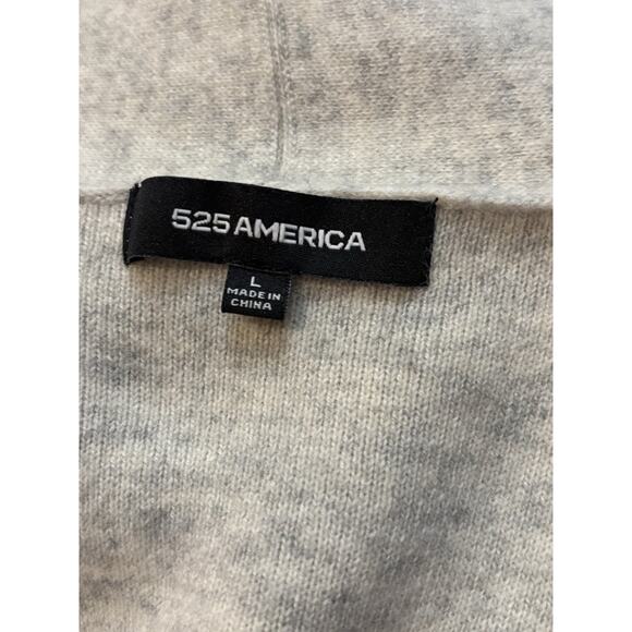 525 America Open Cardigan Sweater Gray Color Block Sz L Wool Viscose Cashmere - Picture 4 of 4